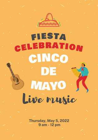 Man Celebrating Cinco de Mayo Poster 28x40in – шаблон для дизайна