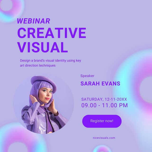 Designvorlage Invitation to Webinar on Creativity and Design für Instagram