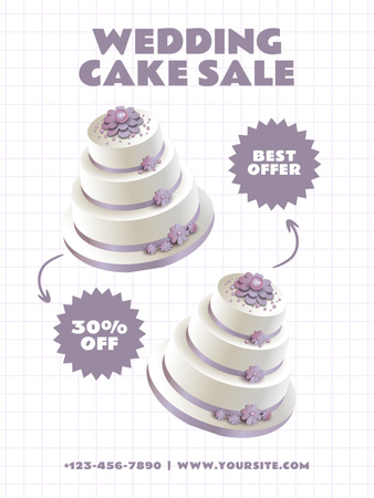 Modèle de visuel Gâteau de mariage à vendre - Poster US