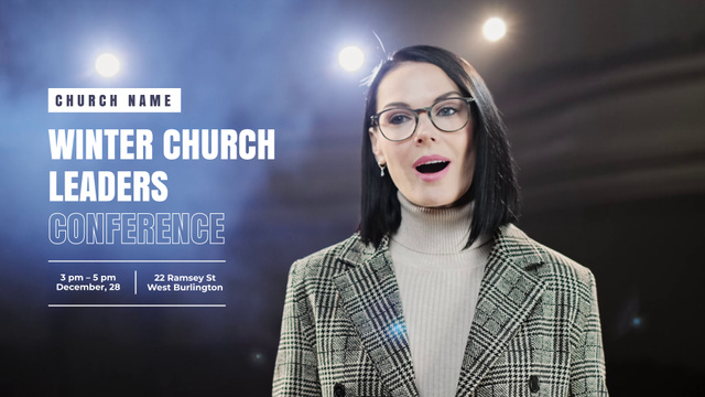 Announcement Of Winter Church Conference Full HD videoデザインテンプレート