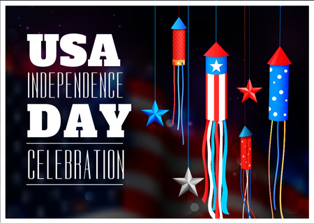 Template di design USA Independence Day Celebration Postcard