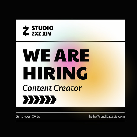 Ontwerpsjabloon van Instagram van Content Creator Vacancies Ad