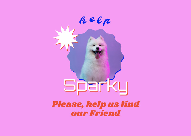 Please Help Find Lost Dog Flyer 5x7in Horizontal – шаблон для дизайну