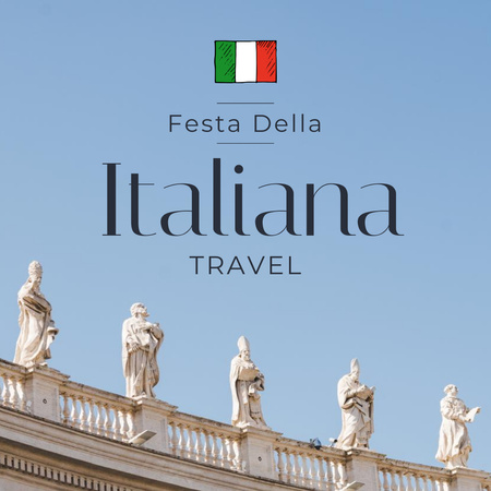 Plantilla de diseño de Viajar para Celebrar el Día Nacional en Italia Instagram 