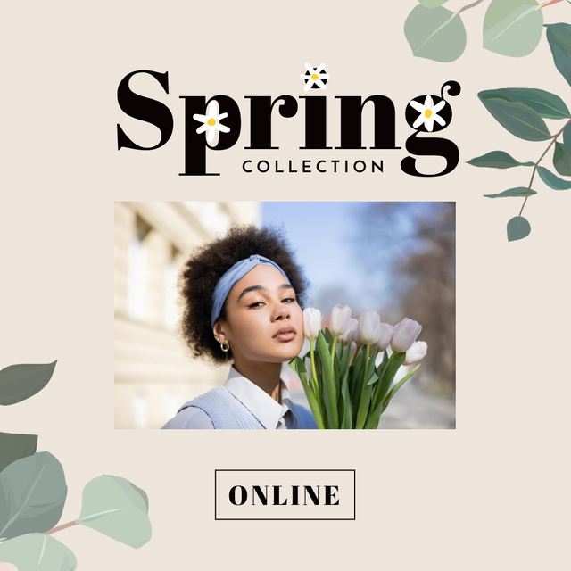Ontwerpsjabloon van Instagram van Promoting New Spring Collection Online for Women
