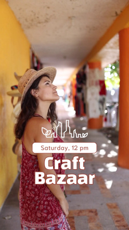 Ontwerpsjabloon van TikTok Video van Craft Bazaar With Hats Announcement