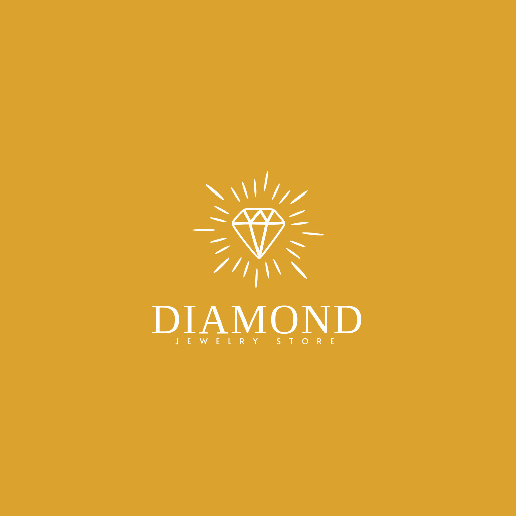 Plantilla de diseño de Jewelry Ad with Diamond in Yellow Logo 