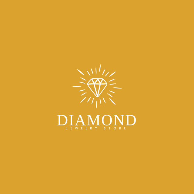 Jewelry Ad with Diamond in Yellow Logo Design Template