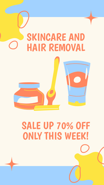 Ontwerpsjabloon van Instagram Story van Discount on Hair Removal and Skin Care Services