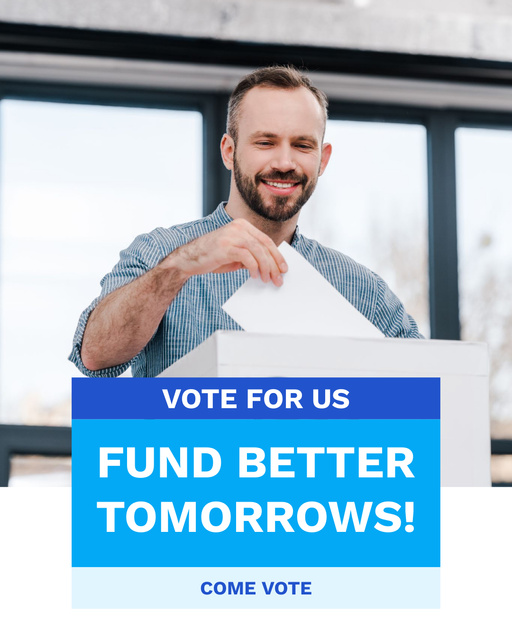 Smiling Man at Elections Instagram Post Vertical Design Template