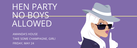 Hen Party invitation with Stylish Girl Tumblr – шаблон для дизайну