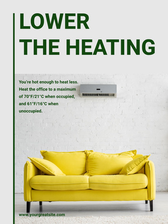 Plantilla de diseño de Climate Care Concept with Air Conditioner Working Poster 36x48in 