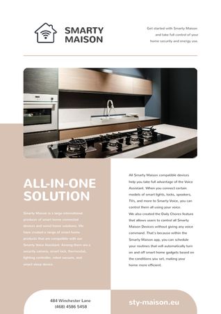 Plantilla de diseño de Smart Home Review with Modern Kitchen Newsletter 