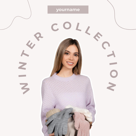 Platilla de diseño Current Collection of Winter Gloves Instagram