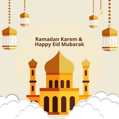 Decorative Lanterns for Ramadan Greeting Instagram Design Template