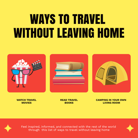 Ways to Travel Without Leaving Home Instagram Πρότυπο σχεδίασης