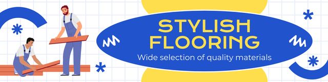 Designvorlage Stylish Flooring Service Ad für Twitter