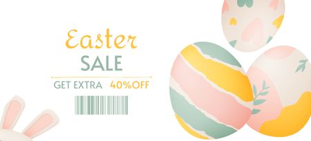 Húsvéti akció festett húsvéti tojásokkal Coupon 3.75x8.25in tervezősablon