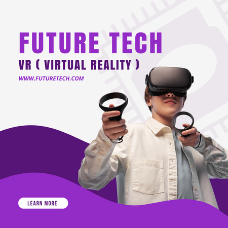 Tech Of Virtual Reality With Accessories Instagram Design Template