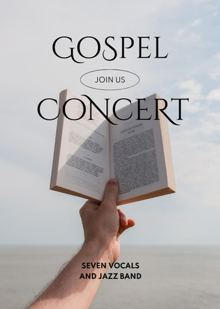Invitation to Church Choir with Bible in Hand Flayer Design Template