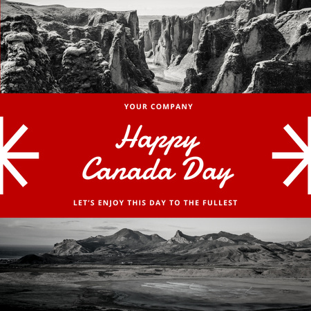 Happy Canada Day with Canadian Landscapes Instagram Design Template