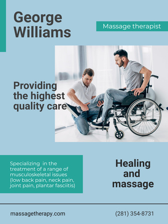 Injury Rehabilitation Massage Offer Poster 36x48in – шаблон для дизайну