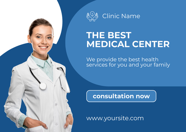 Platilla de diseño Ad of Best Medical Center Card