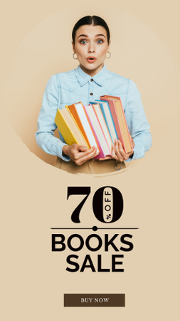 Discount Books for Sale Instagram Story Design Template