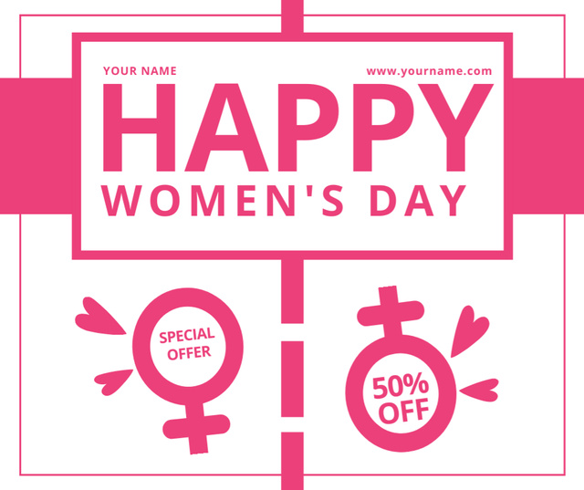 Ontwerpsjabloon van Facebook van Special Discount Offer on Women's Day