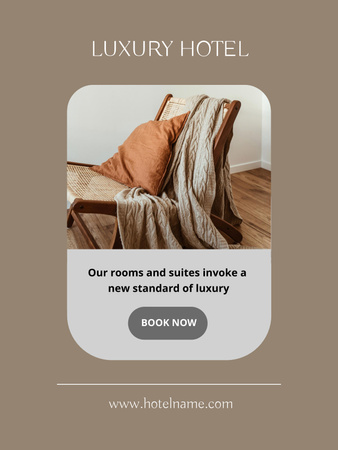 Convenient Hotel Rooms Offer With Booking Poster US Design Template