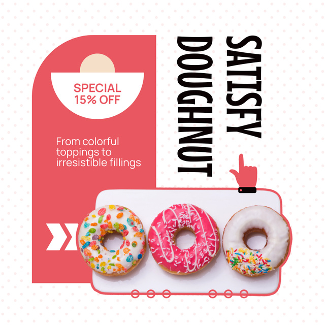 Special Discount Offer in Doughnut Shop Instagram AD tervezősablon