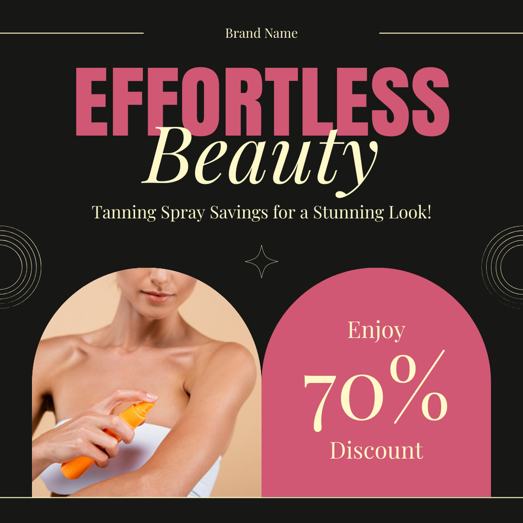 Designvorlage Effortless Beauty with Tanning Lotion für Instagram
