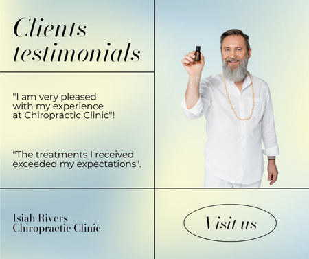 Chiropractic Clinic Client Testimonials Facebook Design Template