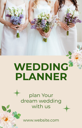 Wedding Planner Offer with Brides Holding Bouquets of Flowers IGTV Cover Design Template