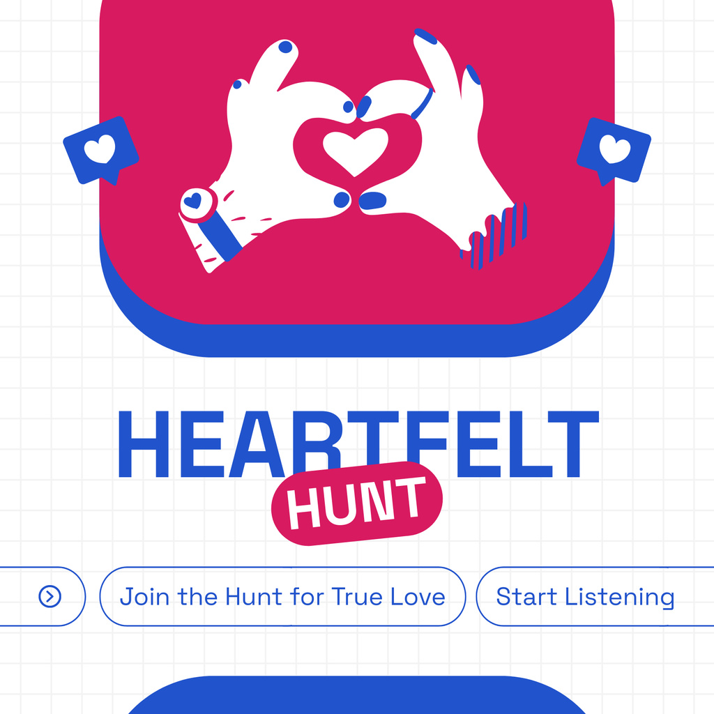 Template di design Episode about Dating with Illustration of Heart Podcast Cover