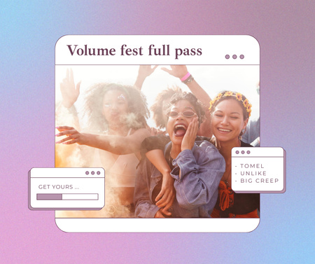 Happy Young People on Summer Festival Facebook Design Template