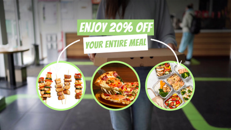 Wide-range Of Meals At Reduced Price Offer Full HD video Design Template