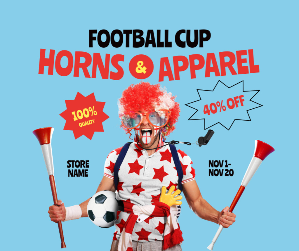Football Apparel Sale Offer Facebook Design Template