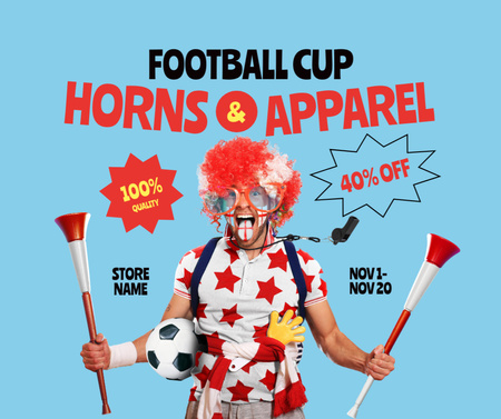 Designvorlage Verkaufsangebot für Fußballbekleidung für Facebook