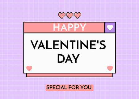 Template di design Simple Congratulations on Valentine's Day Card