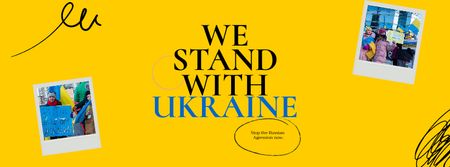 We stand with Ukraine Facebook cover Modelo de Design