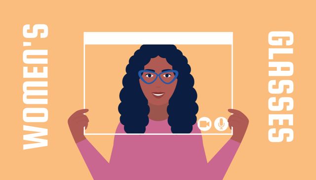 Advertisement for Women's Glasses Online Shop Business Card US – шаблон для дизайну