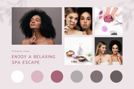 Modèle de visuel Offre spéciale salon de spa relaxant pour femmes - Mood Board