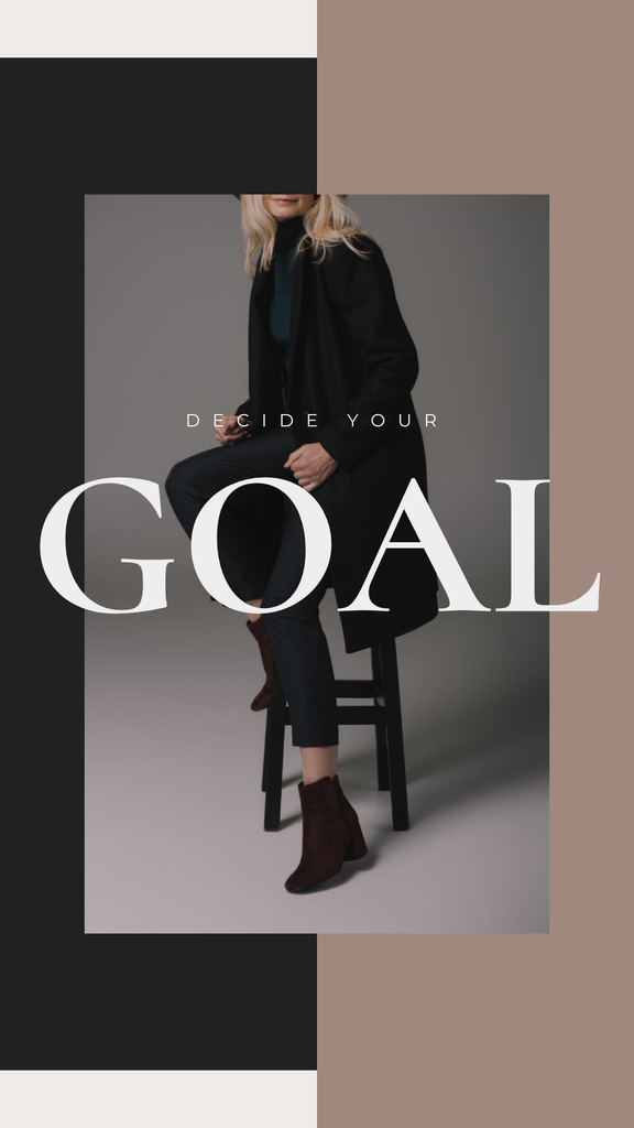 Stylish Young Woman in Black Outfit Instagram Story Design Template