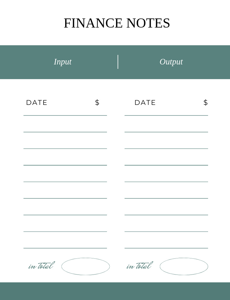 Finance Diary For Budget Planning Notepad 107x139mm Design Template