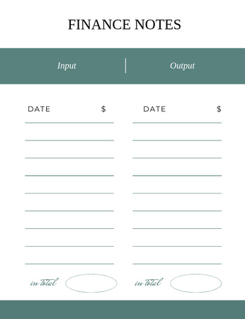Plantilla de diseño de Diario de finanzas para la planificación presupuestaria Notepad 107x139mm 