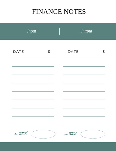 Finance Diary For Budget Planning Notepad 107x139mm tervezősablon