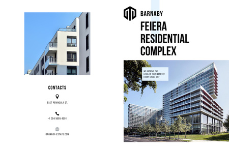 Modern Residential Complex Ad Brochure 11x17in Bi-fold Design Template