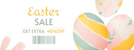 Easter Promotion with Dyed Easter Eggs Coupon Design Template