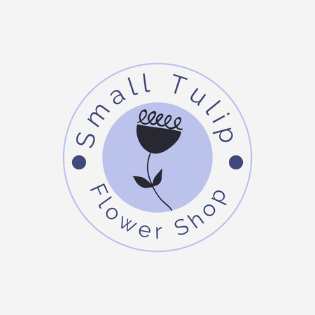 Flower Shop Ad with Illustration of Small Tulip Logo 1080x1080px Design Template
